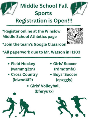 Fall Sports Registration is Now Open!!!